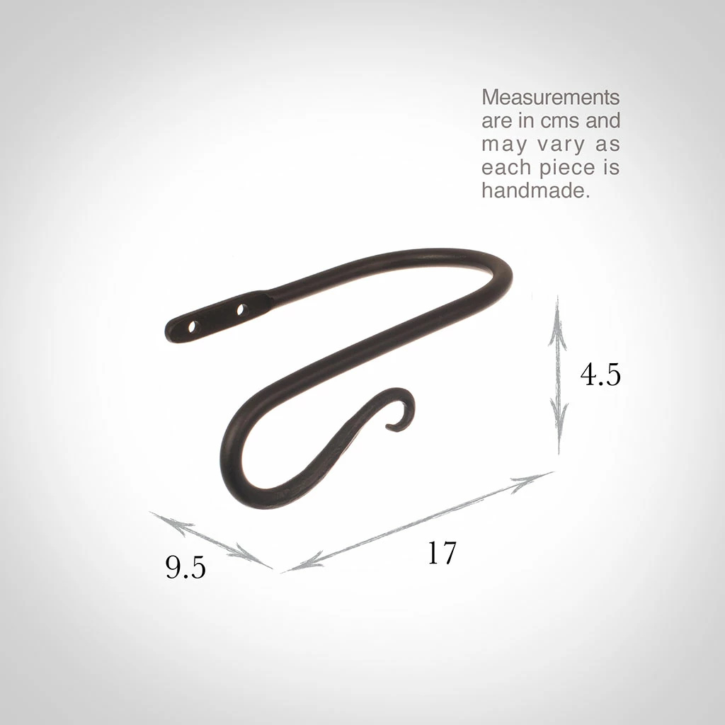 Small Shepherd's Crook Holdback (Left Side) In Matt Black 5 Small Shepherd's Crook Holdback (Left Side) In Matt Black - Image 3