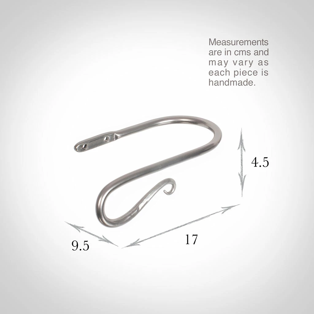 Small Shepherd's Crook Holdback (Left Side) In Mercury 5 Small Shepherd's Crook Holdback (Left Side) In Mercury - Image 3