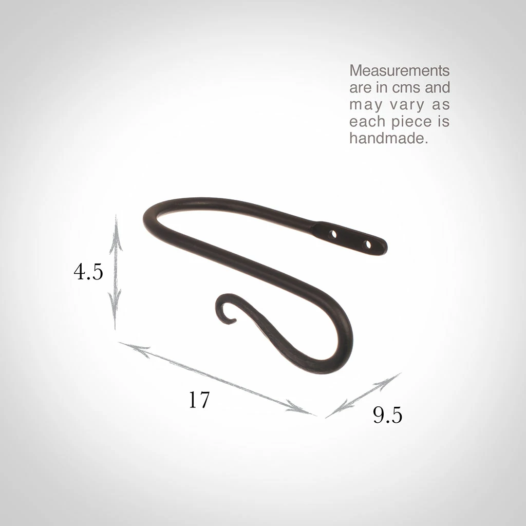 Small Shepherd's Crook Holdback (Right Side) In Matt Black 5 Small Shepherd's Crook Holdback (Right Side) In Matt Black - Image 3