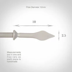 12mm Spear Finial In Clay -Jim Lawrence Sales 643cl 13