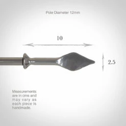 12mm Spear Finial In Mercury -Jim Lawrence Sales 643me 13