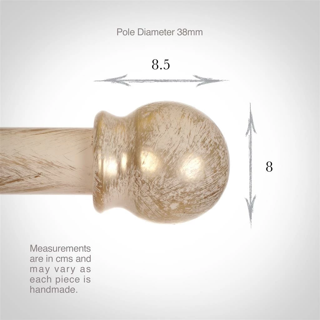 38mm Cannonball Finial In Old Ivory 6 38mm Cannonball Finial In Old Ivory - Image 4