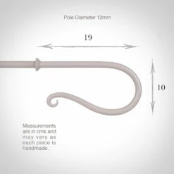 12mm Shepherd's Crook Finial In Clay -Jim Lawrence Sales 680cl 13