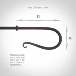 12mm Shepherd's Crook Finial In Matt Black -Jim Lawrence Sales 680mb 3