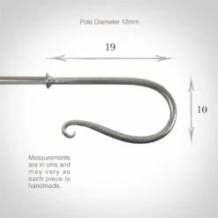 12mm Shepherd's Crook Finial In Mercury 9 12mm Shepherd's Crook Finial In Mercury -Jim Lawrence Sales 680me 3
