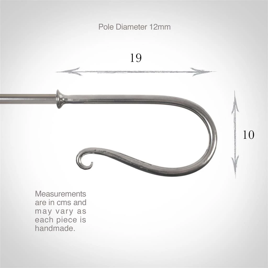 12mm Shepherd's Crook Finial In Mercury 6 12mm Shepherd's Crook Finial In Mercury - Image 4