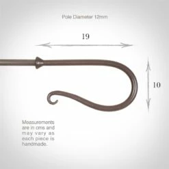 12mm Shepherd's Crook Finial In Polished -Jim Lawrence Sales 680po 3