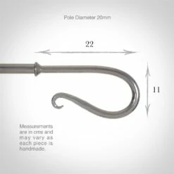 20mm Shepherd's Crook Finial In Mercury 9 20mm Shepherd's Crook Finial In Mercury -Jim Lawrence Sales 681me 3