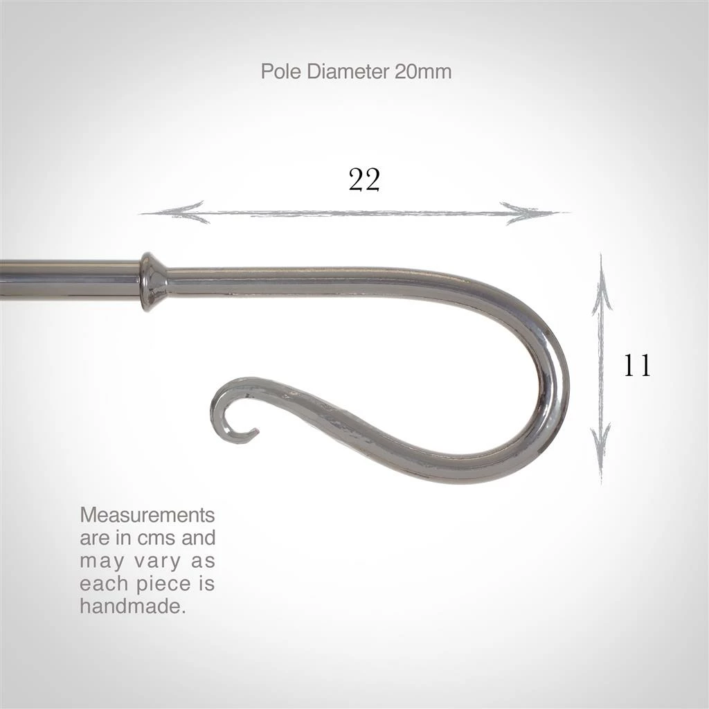 20mm Shepherd's Crook Finial In Mercury 6 20mm Shepherd's Crook Finial In Mercury - Image 4