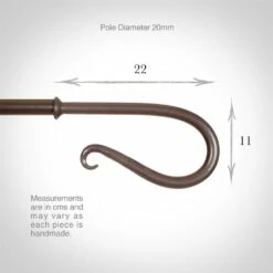 20mm Shepherd's Crook Finial In Polished -Jim Lawrence Sales 681po 3