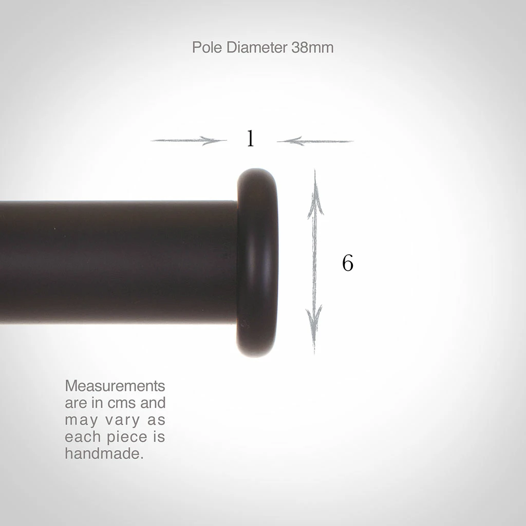 38mm Button Finial In Matt Black 5 38mm Button Finial In Matt Black - Image 3