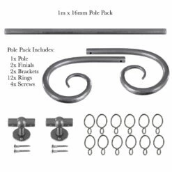1m 16mm Crook Pole Pack In Polished -Jim Lawrence Sales 801po 20
