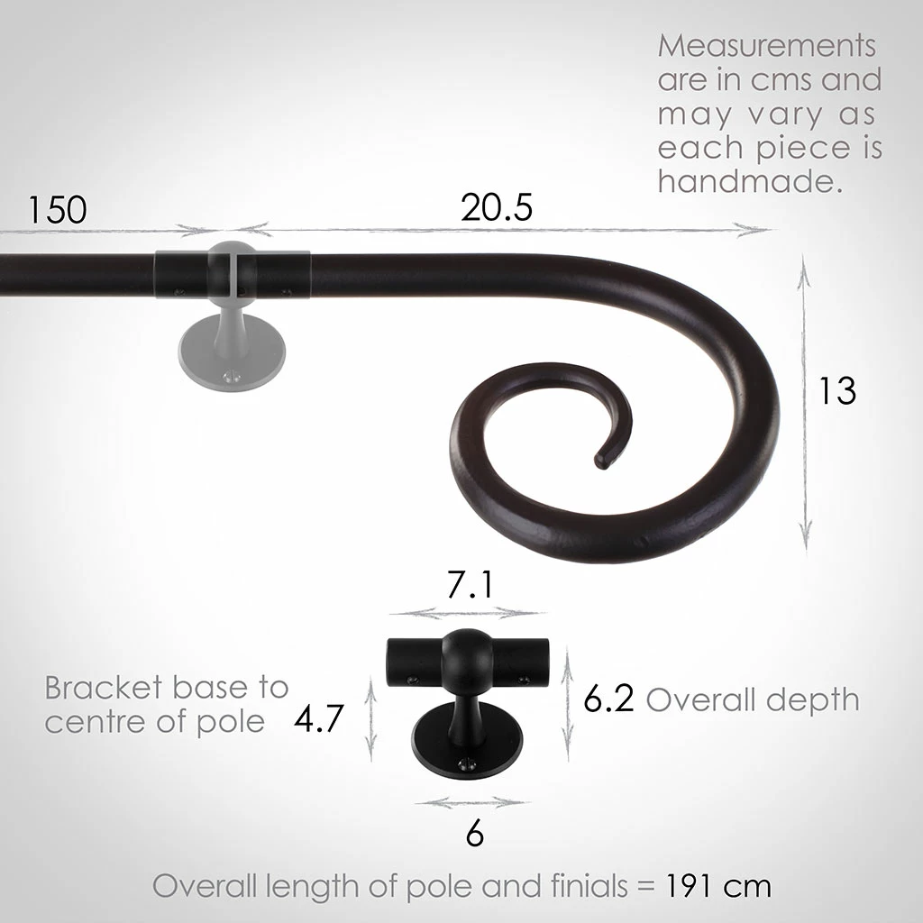 1.5m 16mm Crook Pole Pack In Matt Black 5 1.5m 16mm Crook Pole Pack In Matt Black - Image 3