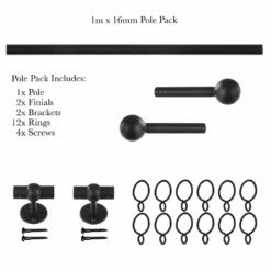 1m 16mm Cannonball Pack In Matt Black 10 1m 16mm Cannonball Pack In Matt Black -Jim Lawrence Sales 813mb 20