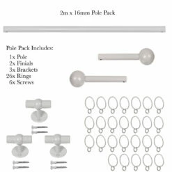2m 16mm Cannonball Pole Pack In Clay -Jim Lawrence Sales 815cl 20