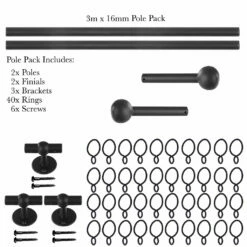 3m 16mm Cannonball Pole Pack In Beeswax 10 3m 16mm Cannonball Pole Pack In Beeswax -Jim Lawrence Sales 816bw 20