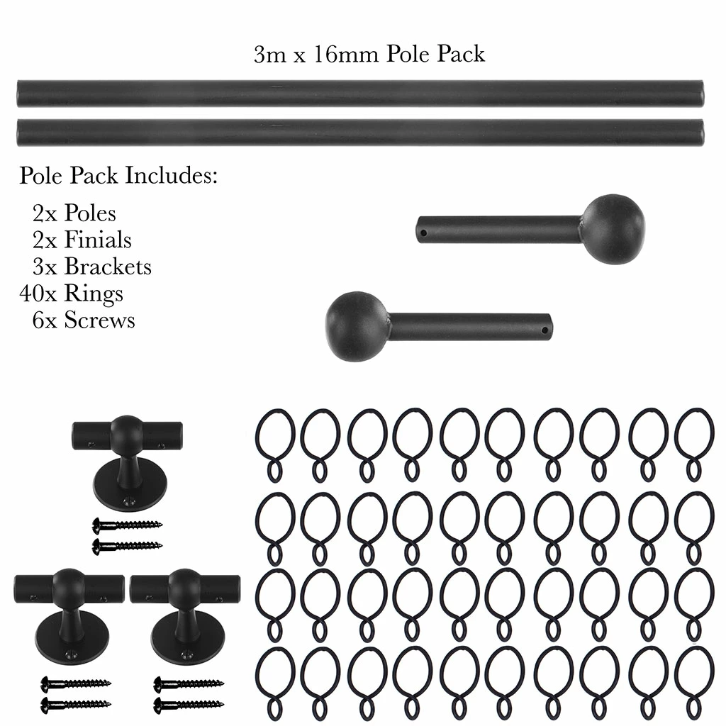 3m 16mm Cannonball Pole Pack In Beeswax 6 3m 16mm Cannonball Pole Pack In Beeswax - Image 4
