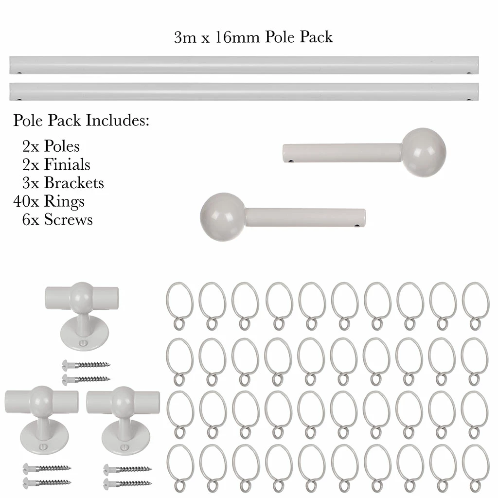 3m 16mm Cannonball Pole Pack In Clay 6 3m 16mm Cannonball Pole Pack In Clay - Image 4