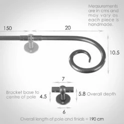 1.5m 12mm Crook Pack In Polished -Jim Lawrence Sales 826po 13
