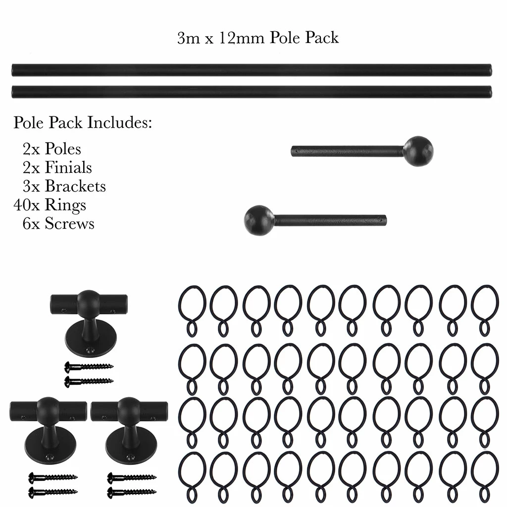 3m 12mm Cannonball Pack In Matt Black 6 3m 12mm Cannonball Pack In Matt Black - Image 4