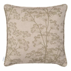Cushion Cover In Reversed Soft Green Cow Parsley
