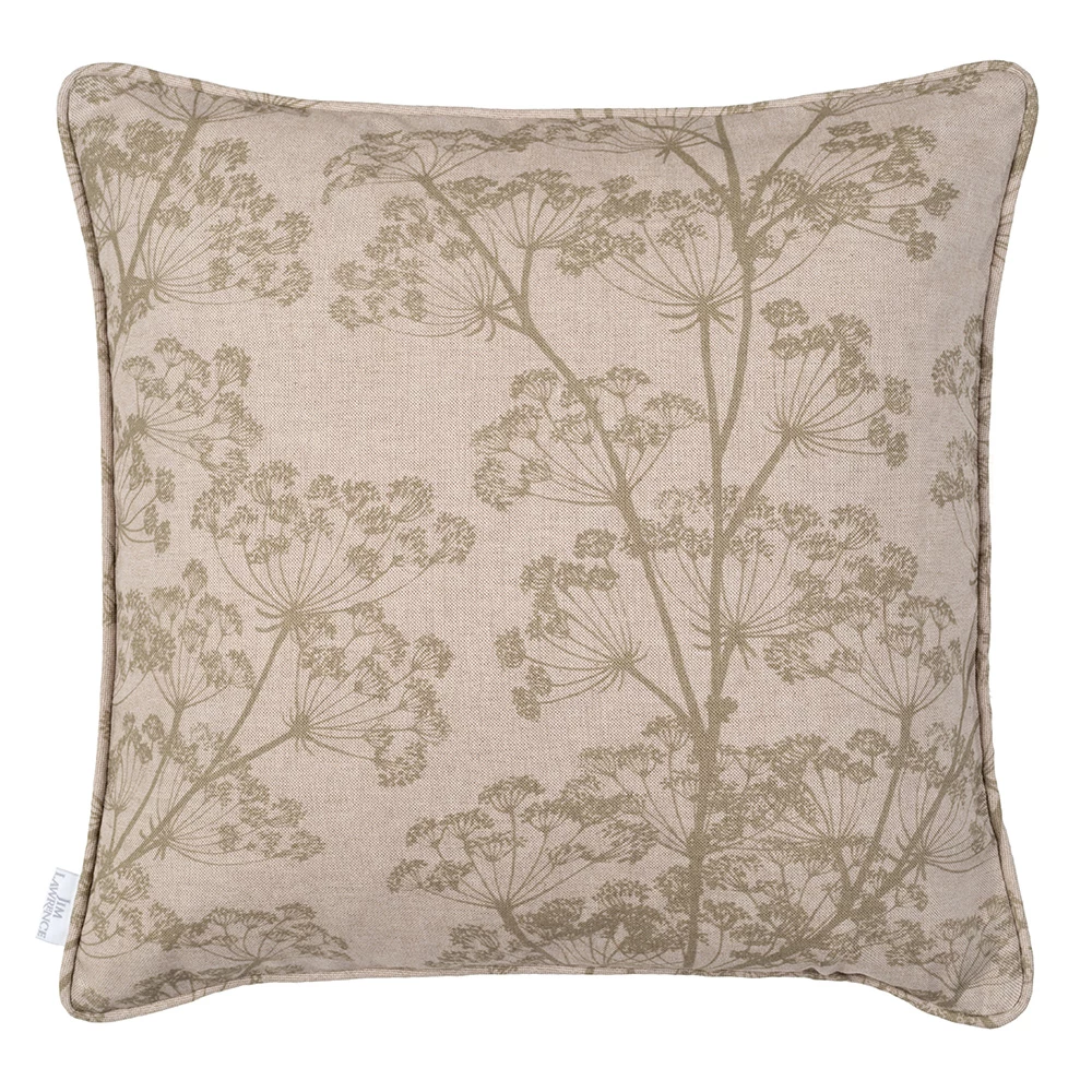 Cushion Cover In Reversed Soft Green Cow Parsley 3 Cushion Cover In Reversed Soft Green Cow Parsley