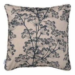 Cushion Cover In Reversed Indigo Cow Parsley