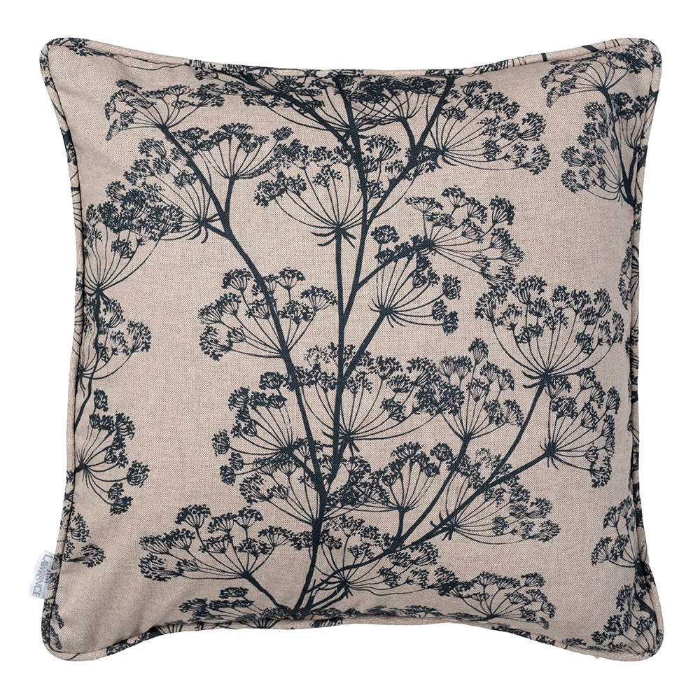Cushion Cover In Reversed Indigo Cow Parsley 3 Cushion Cover In Reversed Indigo Cow Parsley