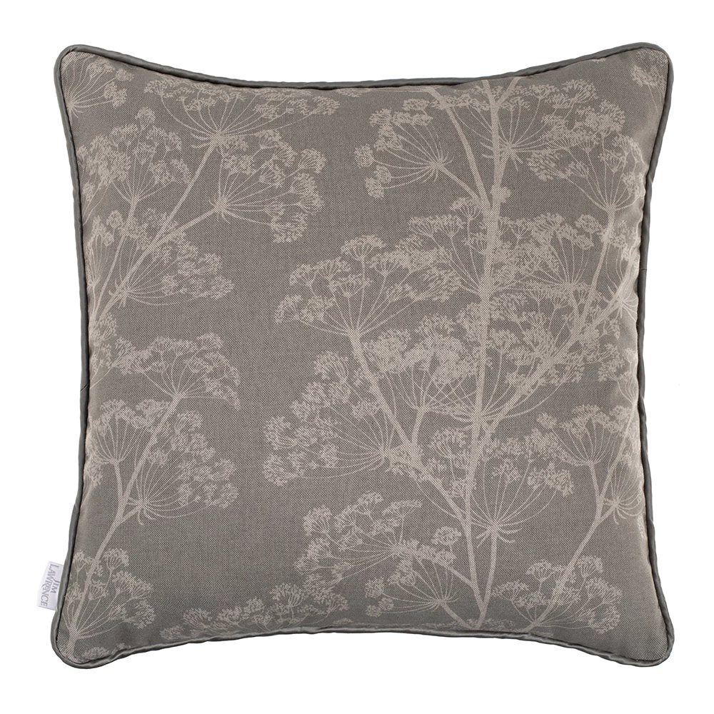 Cushion Cover In Soft Grey Cow Parsley Contrast Piping 3 Cushion Cover In Soft Grey Cow Parsley Contrast Piping