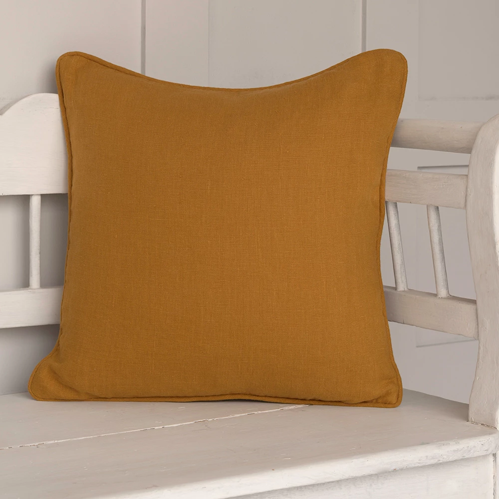 Cushion Cover In Ochre Waterford 4 Cushion Cover In Ochre Waterford - Image 2