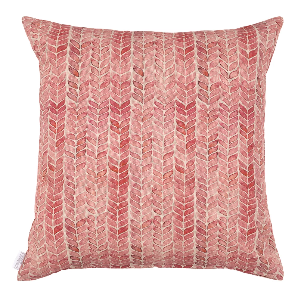 Cushion Cover In Red Watercolour Leaf 3 Cushion Cover In Red Watercolour Leaf