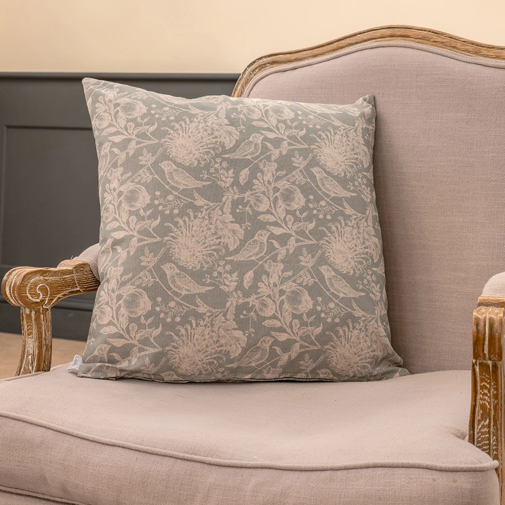 Cushion Cover In Duck Egg Woodland 4 Cushion Cover In Duck Egg Woodland - Image 2