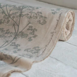 Cow Parsley Fabric In Reversed Duck Egg 6 Cow Parsley Fabric In Reversed Duck Egg -Jim Lawrence Sales SRCPDEREV 12