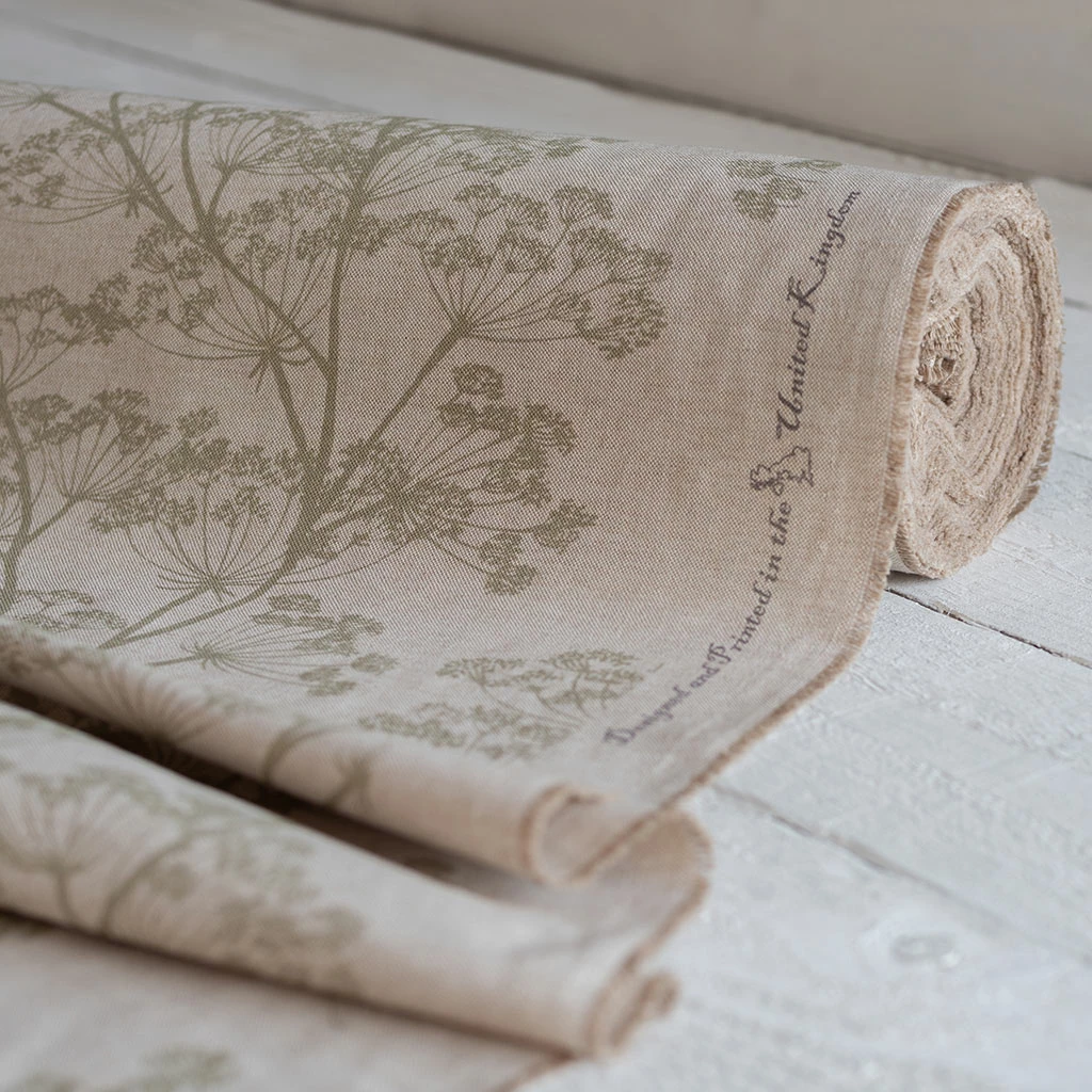 Cow Parsley Fabric In Reversed Soft Green 4 Cow Parsley Fabric In Reversed Soft Green - Image 2