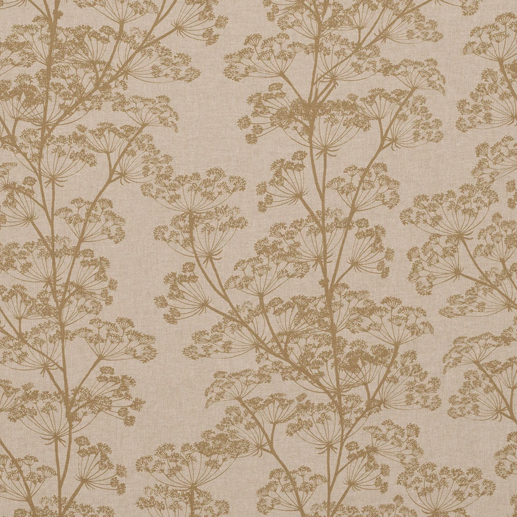 Cow Parsley Fabric In Reversed Gold 3 Cow Parsley Fabric In Reversed Gold