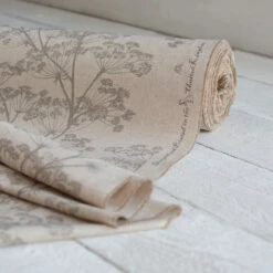 Cow Parsley Fabric In Reversed Soft Grey 6 Cow Parsley Fabric In Reversed Soft Grey -Jim Lawrence Sales SRCPSGREV 12