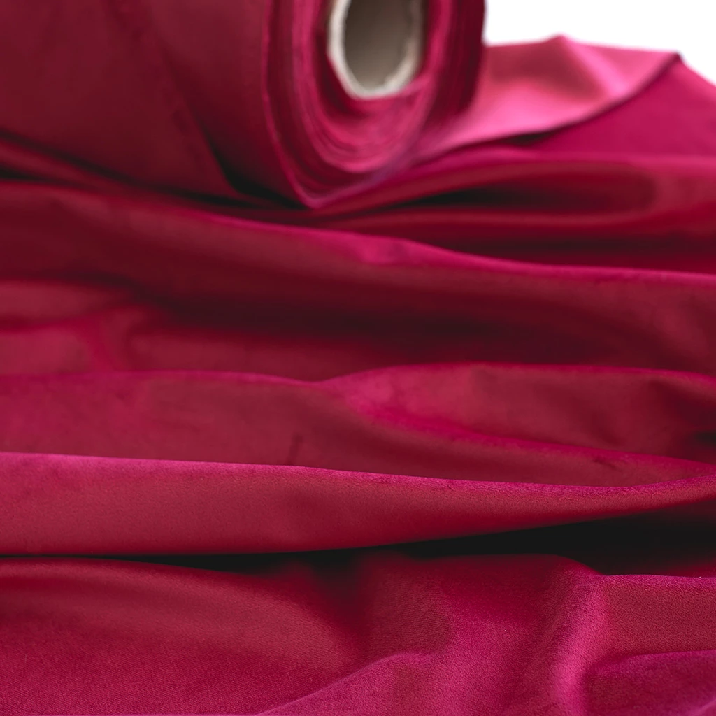 Hunstanton Velvet Fabric In Rasberry 4 Hunstanton Velvet Fabric In Rasberry - Image 2