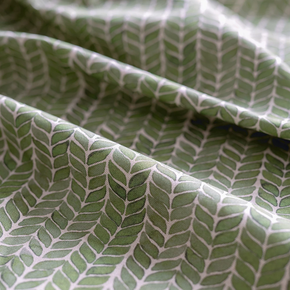 Watercolour Leaf Fabric In Rich Green 4 Watercolour Leaf Fabric In Rich Green - Image 2