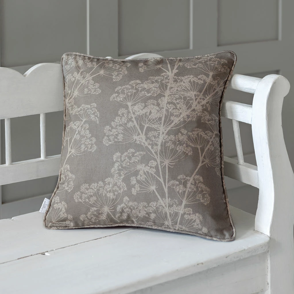 Cushion Cover In Soft Grey Cow Parsley 4 Cushion Cover In Soft Grey Cow Parsley - Image 2