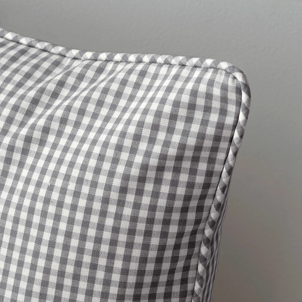 Cushion Cover In Stone Grey Longford Gingham 4 Cushion Cover In Stone Grey Longford Gingham - Image 2