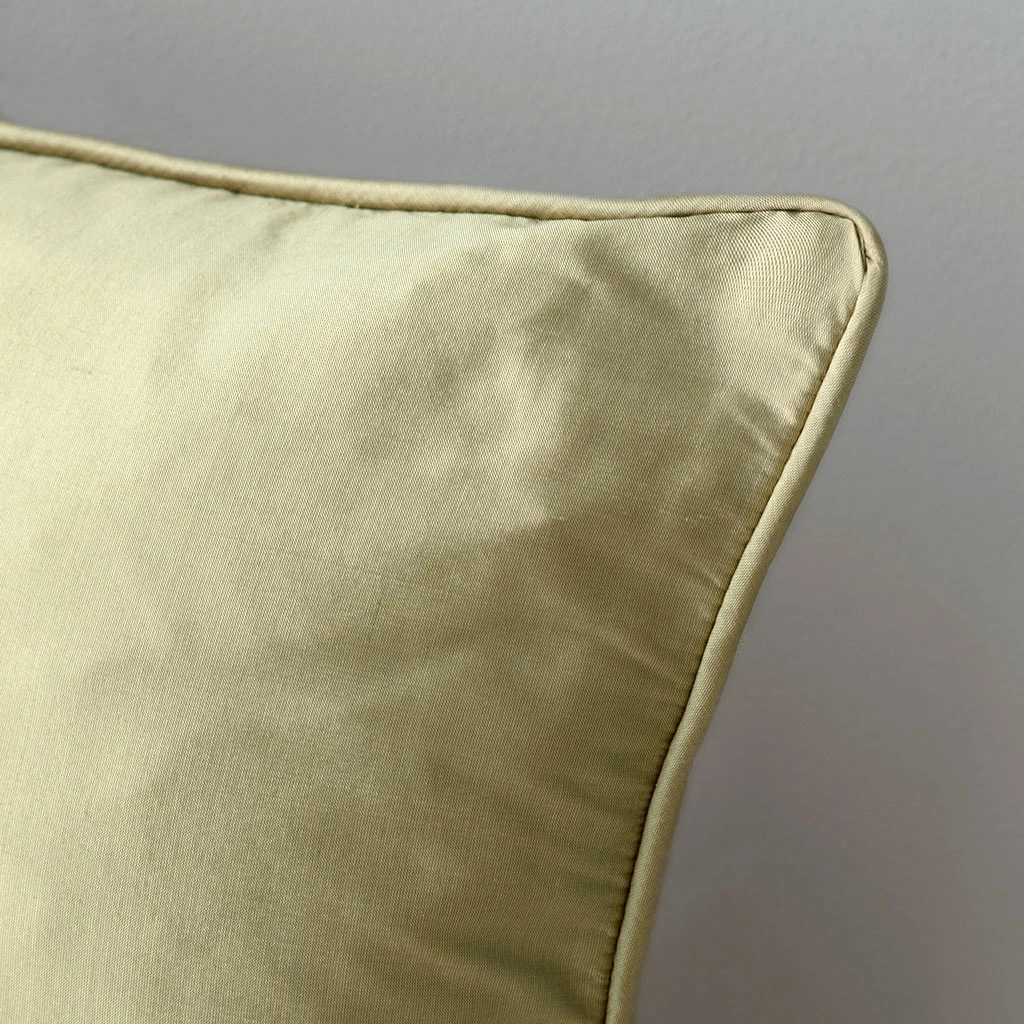 Cushion Cover In Antique Gold Plain Silk 4 Cushion Cover In Antique Gold Plain Silk - Image 2