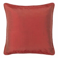 Cushion Cover In Antique Red Plain Silk