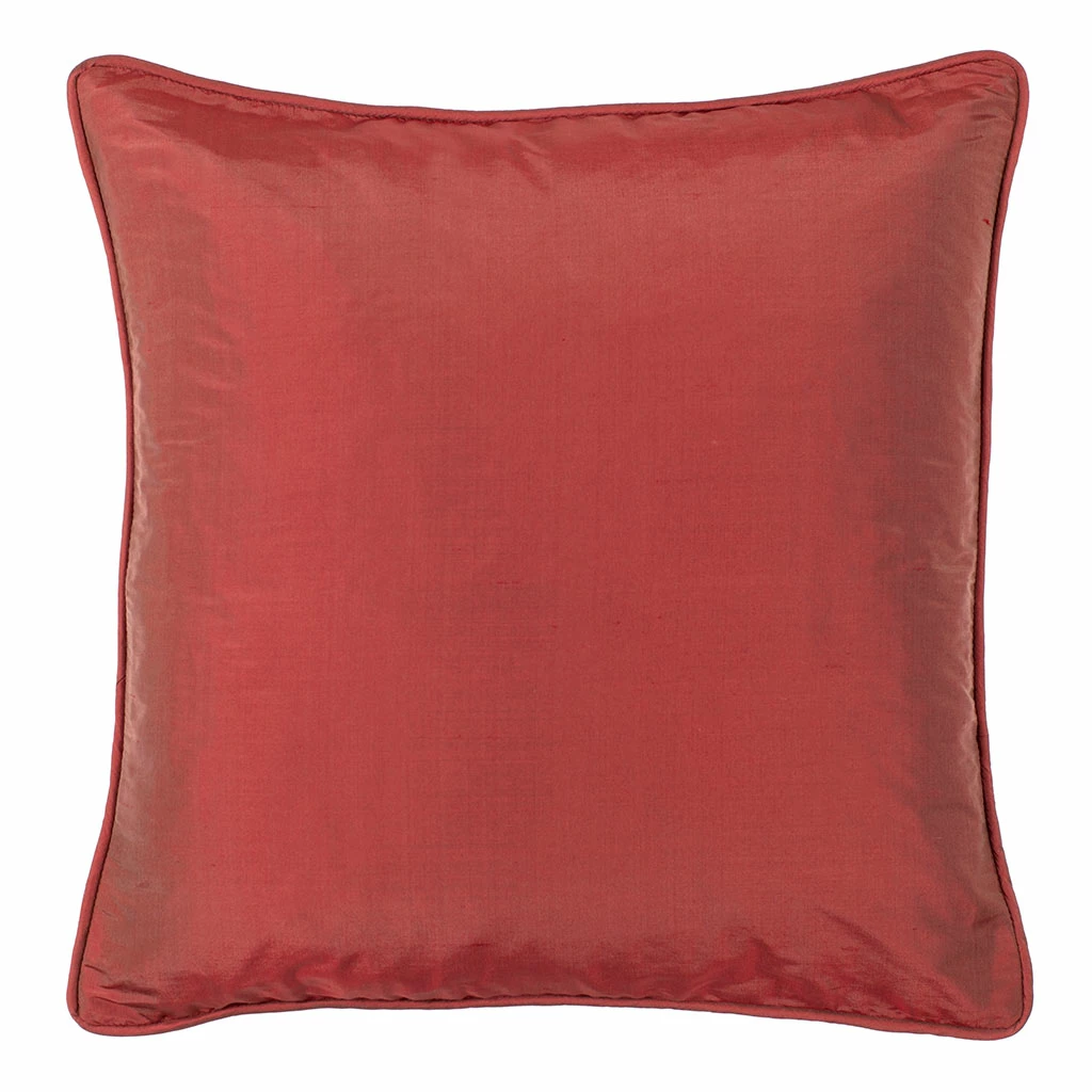 Cushion Cover In Antique Red Plain Silk 3 Cushion Cover In Antique Red Plain Silk