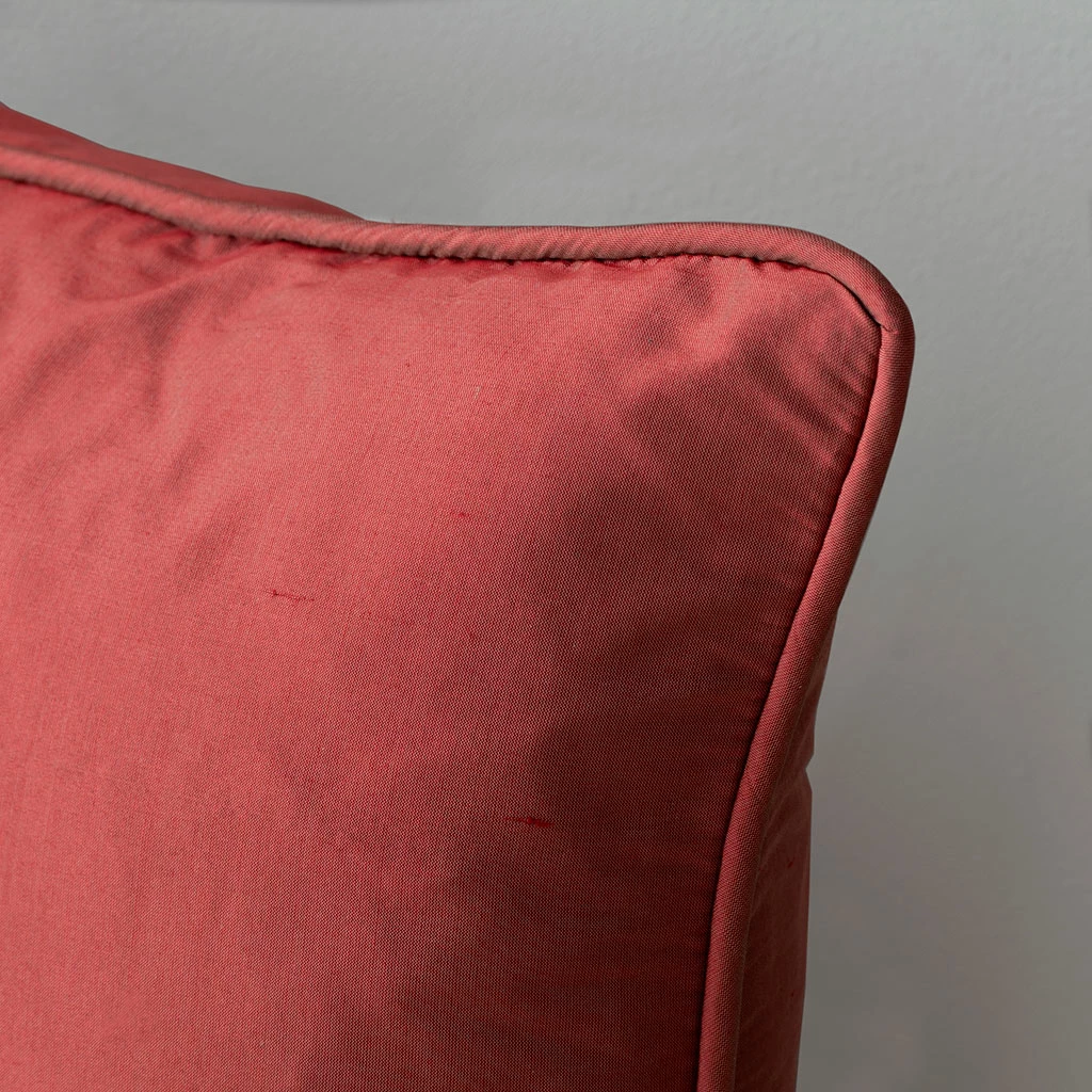 Cushion Cover In Antique Red Plain Silk 4 Cushion Cover In Antique Red Plain Silk - Image 2