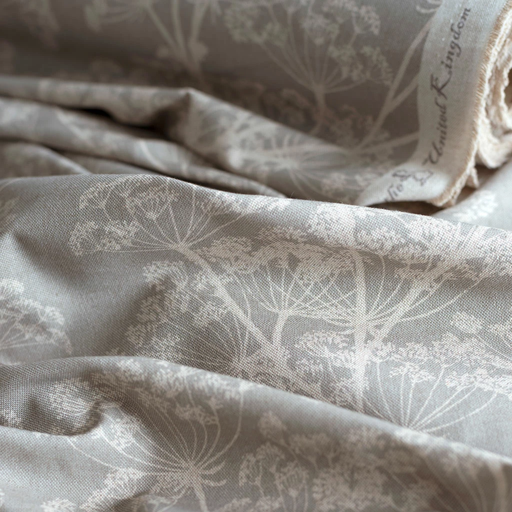 Cow Parsley Fabric In Soft Grey 3 Cow Parsley Fabric In Soft Grey - Image 2