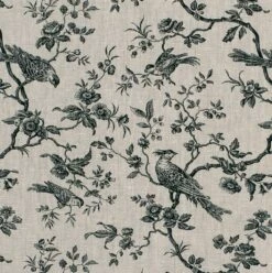 Isabelle Printed Linen Fabric In Black