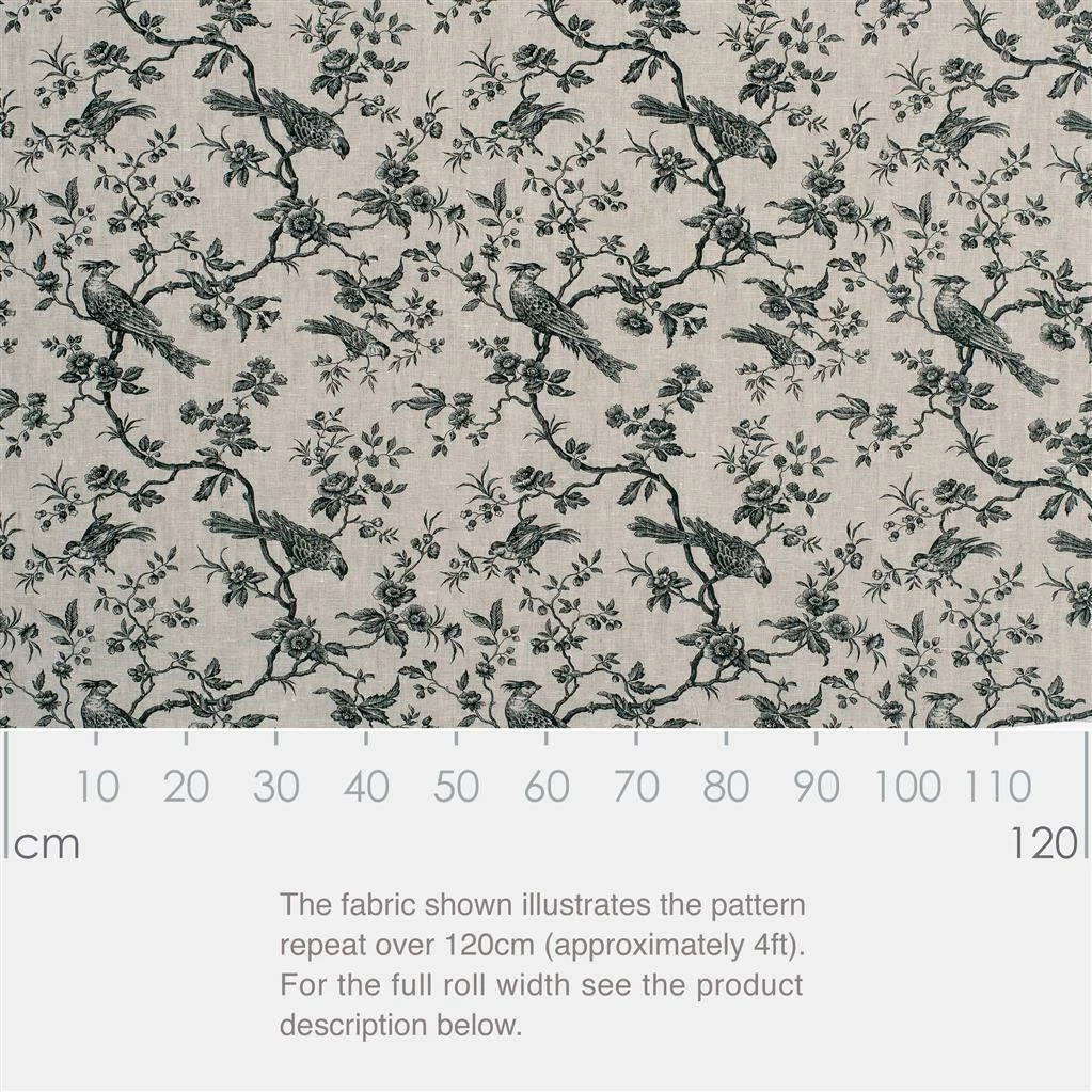Isabelle Printed Linen Fabric In Black 4 Isabelle Printed Linen Fabric In Black - Image 2