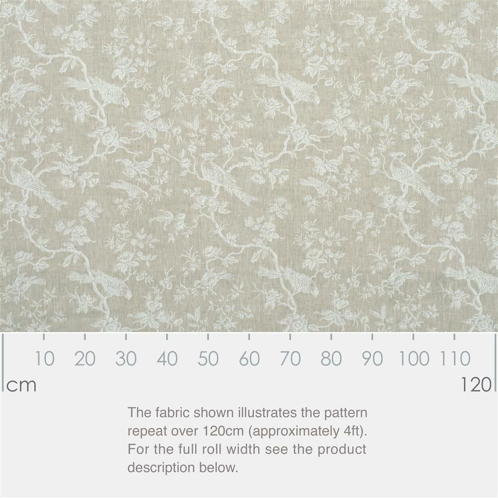 Isabelle Printed Linen Fabric In White 4 Isabelle Printed Linen Fabric In White - Image 2