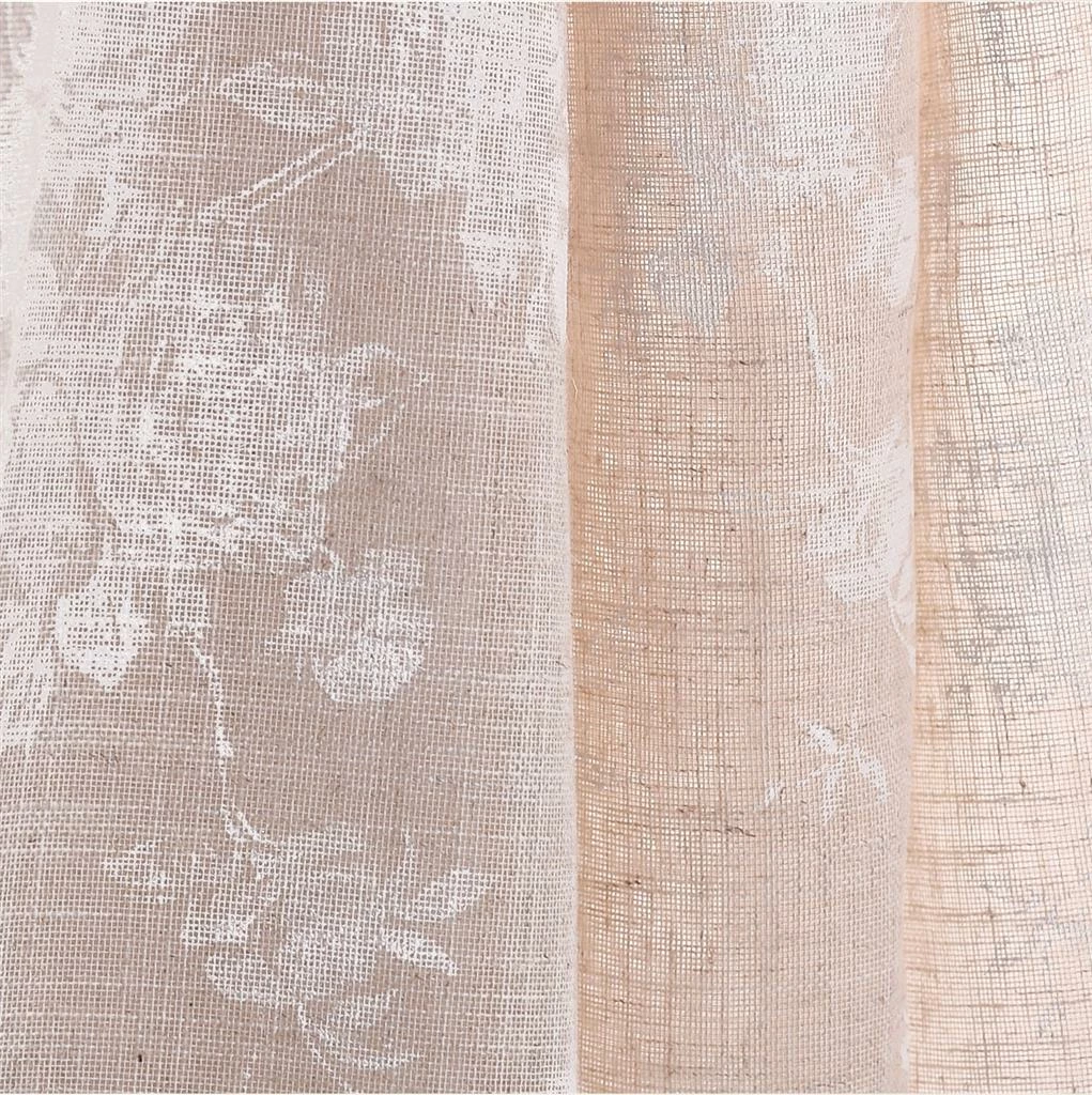 Lisette Voile Fabric In Natural & White 3 Lisette Voile Fabric In Natural & White